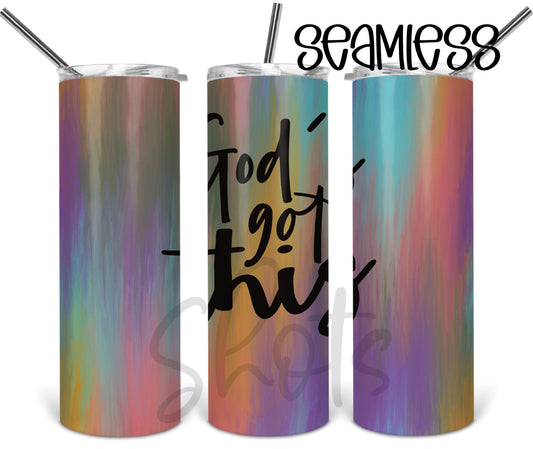 God's Got This - 20 oz or 30oz Skinny Tumblers w/ Lid and Metal Straw