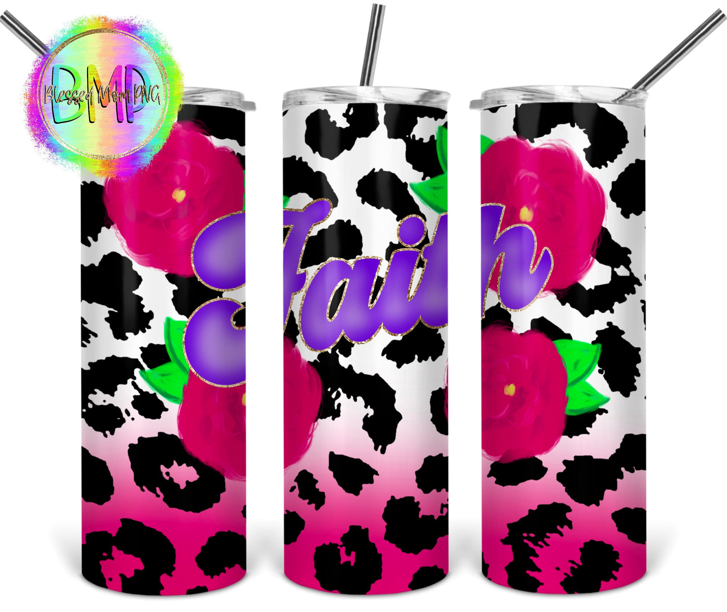 Faith - 20 oz or 30oz Skinny Tumblers w/ Lid and Metal Straw