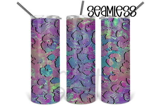 Cheetah Pastel Sketch Style - 20 oz or 30oz Skinny Tumblers w/ Lid and Metal Straw