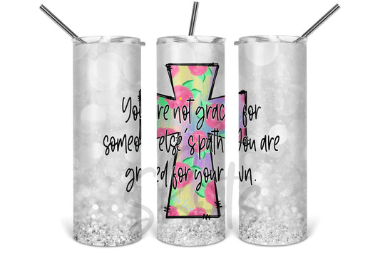 Grace - 20 oz or 30oz Skinny Tumblers w/ Lid and Metal Straw
