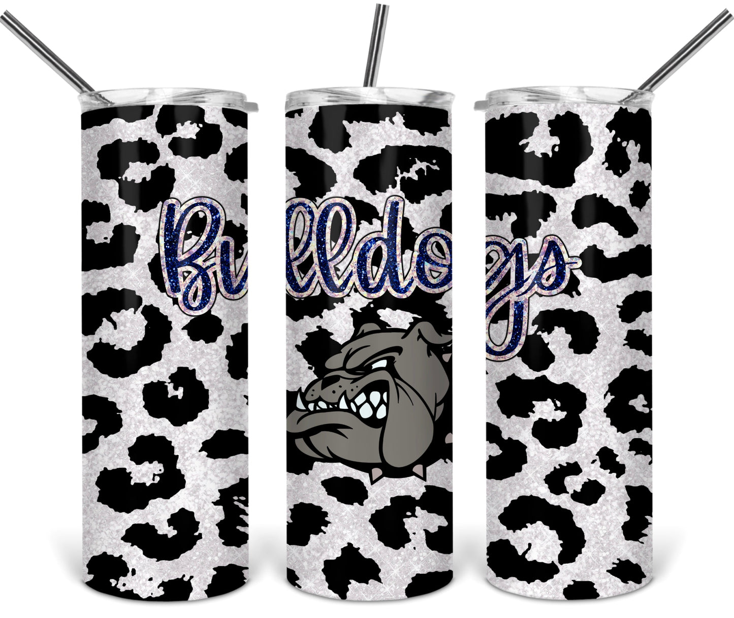 Bulldog School  - 20 oz or 30oz Skinny Tumblers w/ Lid and Metal Straw