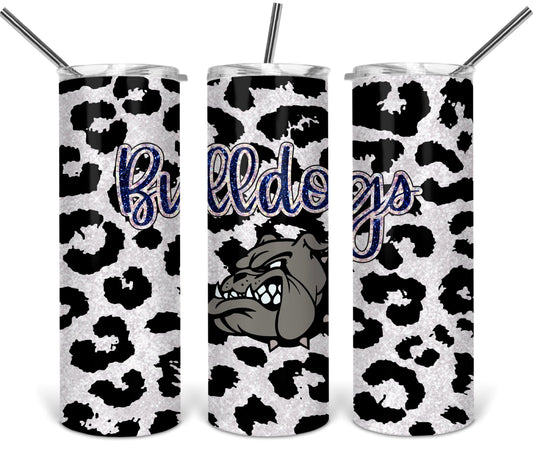 Bulldog School  - 20 oz or 30oz Skinny Tumblers w/ Lid and Metal Straw