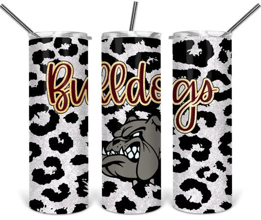 Bulldogs School  - 20 oz or 30oz Skinny Tumblers w/ Lid and Metal Straw