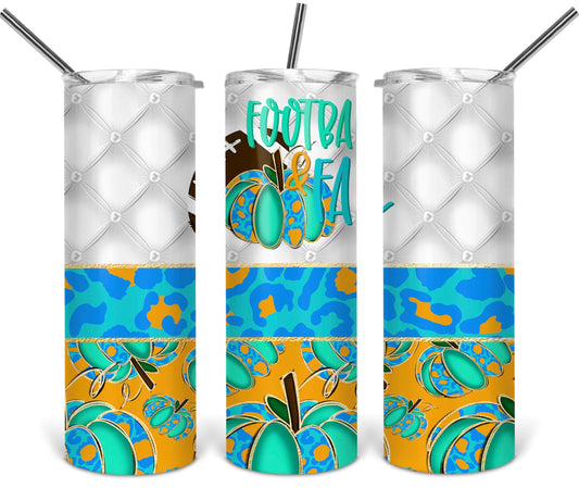 Football and Fall - 20 oz or 30oz Skinny Tumblers w/ Lid and Metal Straw