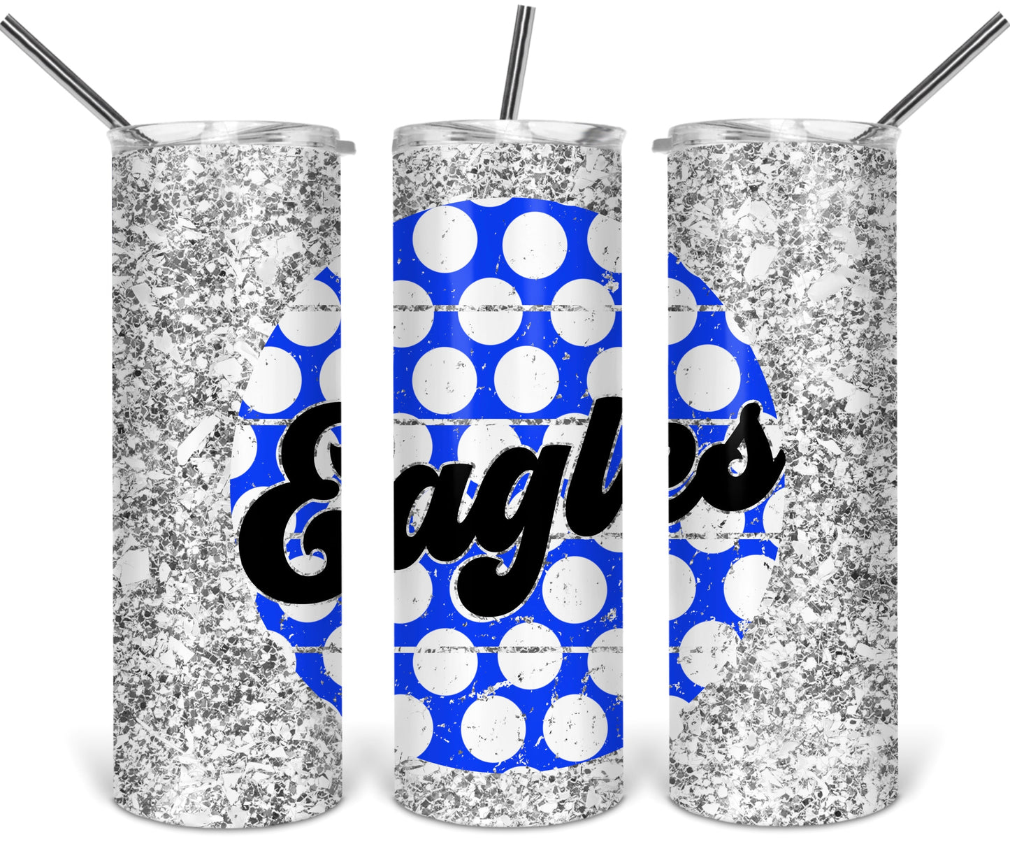 Eagles School - 20 oz or 30oz Skinny Tumblers w/ Lid and Metal Straw