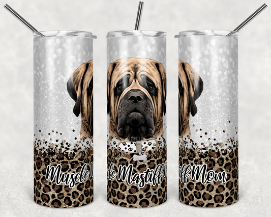 Mastiff Mom Dog- 20oz or 30oz Skinny Tumblers w/ Lid and Metal Straw