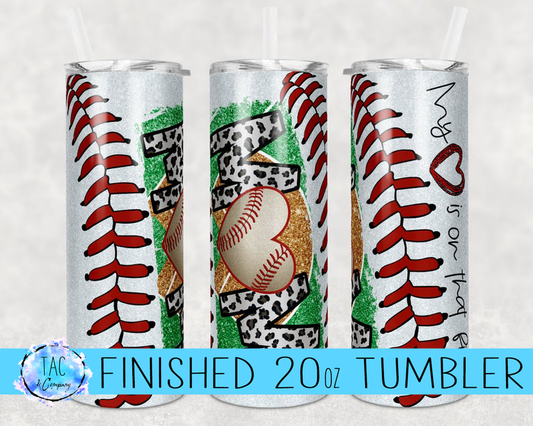 Baseball Mom-20 oz Skinny Tumblers w/Lid and Metal Straw