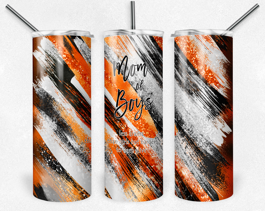 Mom of Boys- 20oz or 30oz Skinny Tumblers w/ Lid and Metal Straw