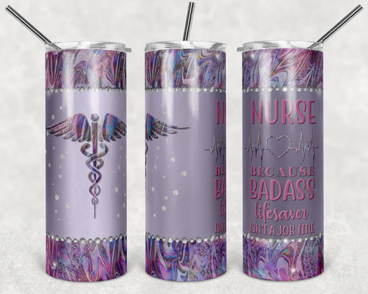 Nurse Sparkle - 20 oz or 30oz Skinny Tumblers w/ Lid and Metal Straw