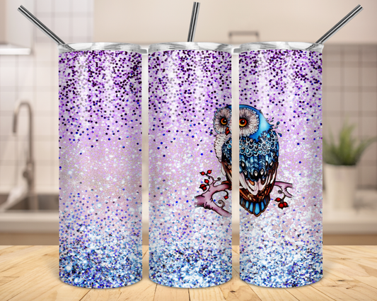 Owl Animal - 20 or 30oz Skinny Tumblers w/ Lid and Metal Straw