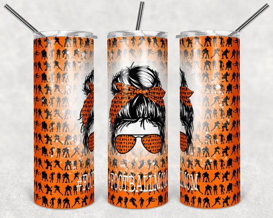 Quincy Football Mom - 20oz or 30oz Skinny Tumblers w/ Lid and Metal Straw