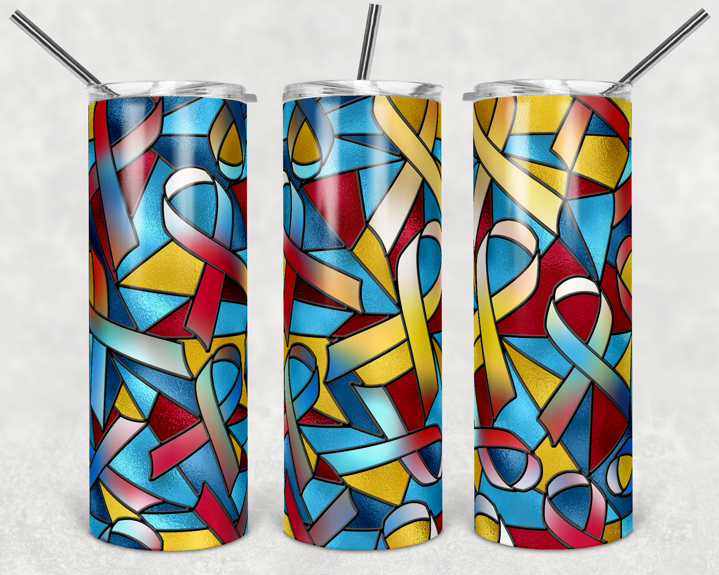 Autism Awareness - 20oz or 30oz Skinny Tumblers w/ Lid and Metal Straw