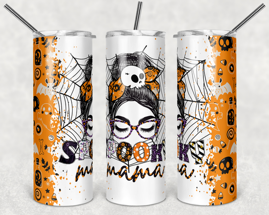 Spooky Mama - Halloween-Fall- 20 or 30oz Skinny Tumblers w/ Lid and Metal Straw