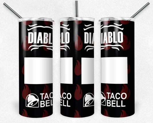 Tacos- 20oz or 30oz Skinny Tumblers w/ Lid and Metal Straw