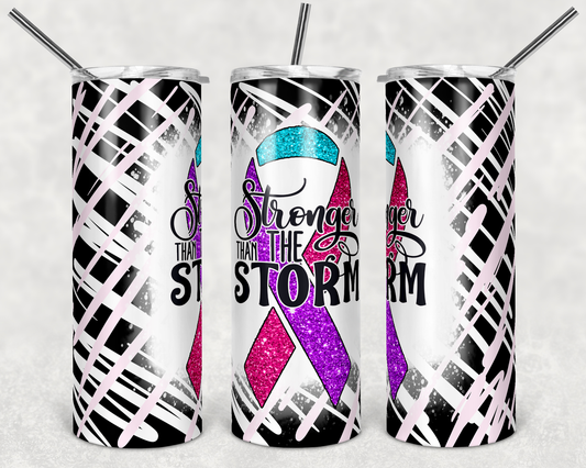 Thyroid Cancer Strong - 20oz or 30oz Skinny Tumblers w/ Lid and Metal Straw