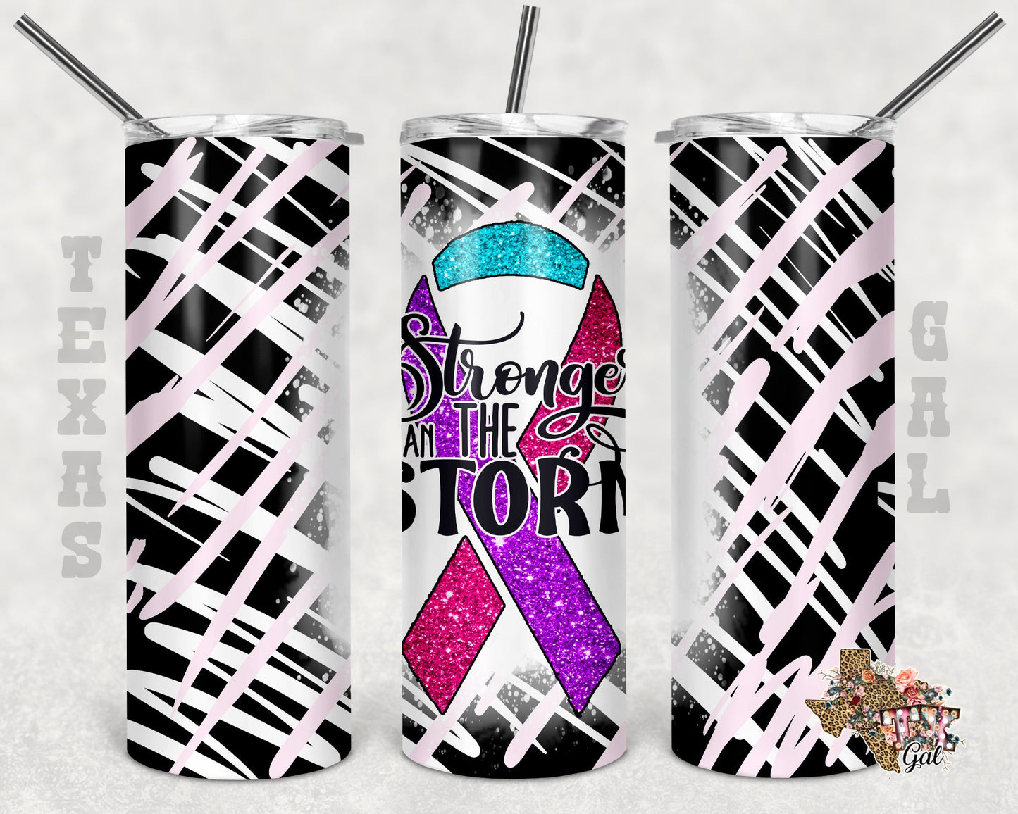 Thyroid Cancer- 20oz or 30oz Skinny Tumblers w/ Lid and Metal Straw