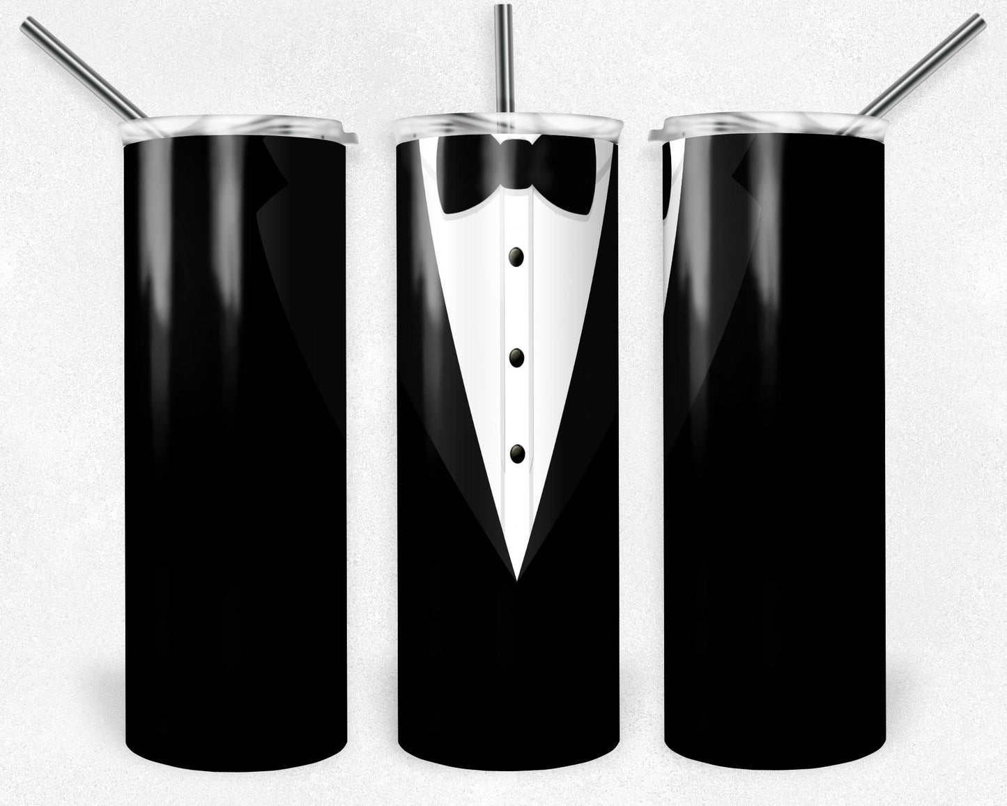 Wedding Groom - 20oz or 30oz Skinny Tumblers w/ Lid and Metal Straw