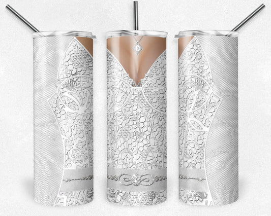 Wedding Bride - 20oz or 30oz Skinny Tumblers w/ Lid and Metal Straw