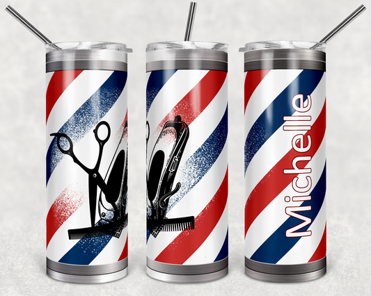 Barber Shop- 20oz or 30oz Skinny Tumblers w/ Lid and Metal Straw