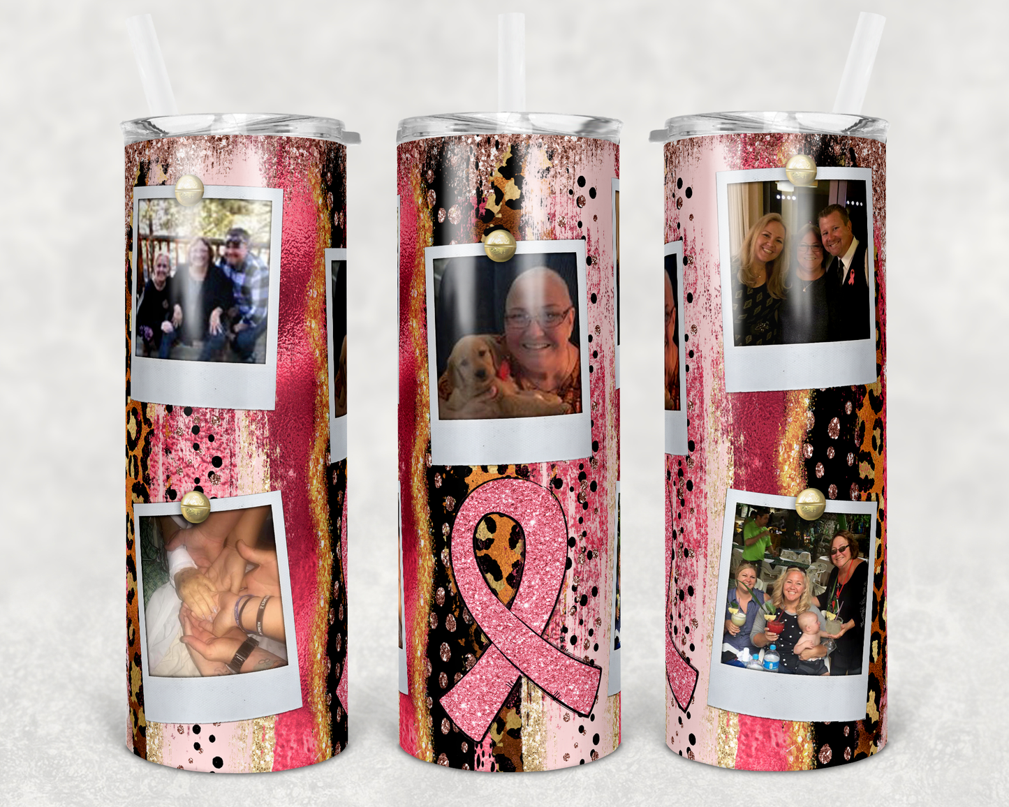 Cancer- 20oz or 30oz Skinny Tumblers w/ Lid and Metal Straw