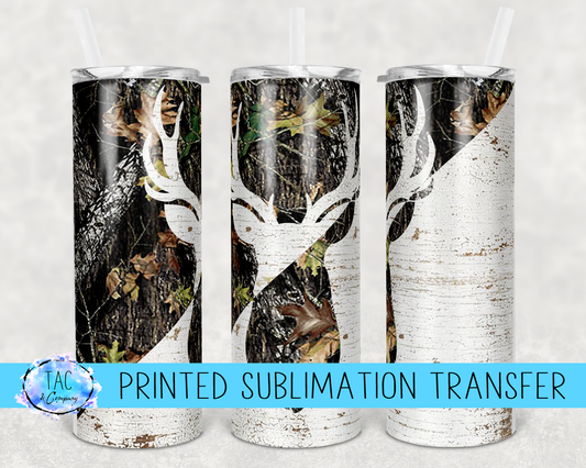 Deer Camo Silhoutte  -Sublimation Print (This Is Not A Digital File)