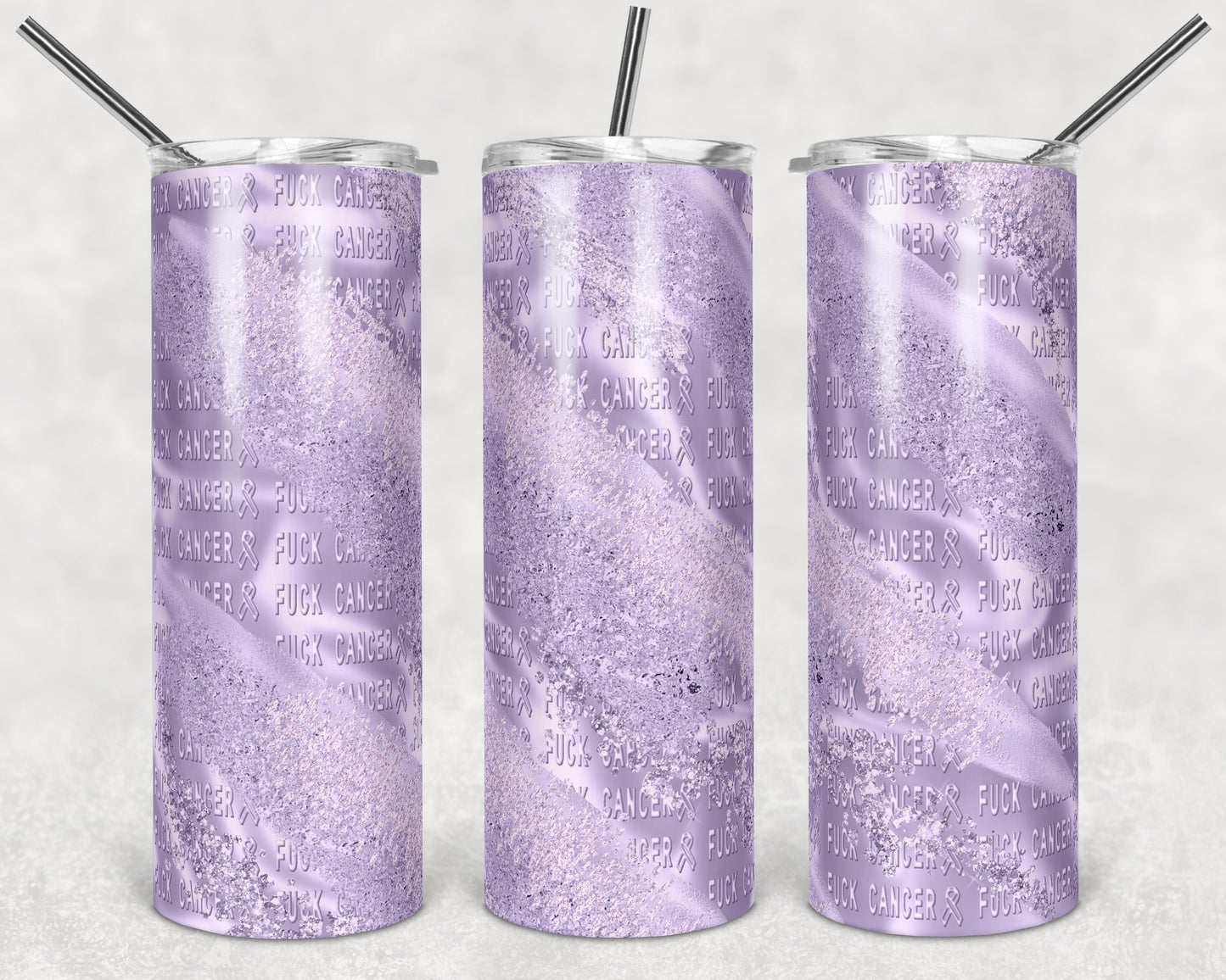 F Cancer- 20oz or 30oz Skinny Tumblers w/ Lid and Metal Straw