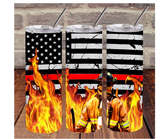 FireFighter Thin Red Line- Sublimation Print (This Is Not A Digital File)