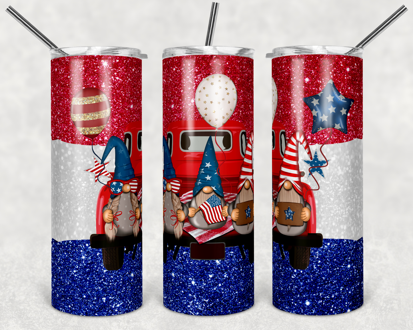 American Gnomes - 20 oz or 30oz Skinny Tumblers w/ Lid and Metal Straw