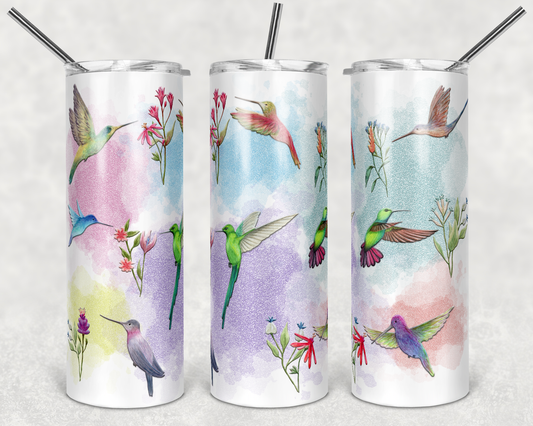 HummingBird- 20oz or 30oz Skinny Tumblers w/ Lid and Metal Straw