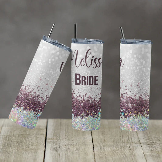 Wedding Bride - 20oz or 30oz Skinny Tumblers w/ Lid and Metal Straw