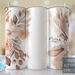 Custom Name Tumbler Boho Beige and Pink Floral  Seamless Gift for her, Mothers Day Travel Tumbler- Skinny 20oz Tumbler