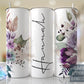 Purple Floral, Flowers. Tumbler Wrap with Name, Add Your Own Text  Seamless Gift for her, Travel Tumbler- Skinny 20oz Tumbler