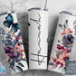 Floral Butterfly Tumbler Wrap Add Your Own Name Purple Flowers, Seamless Gift for her, Travel Tumbler- Skinny 20oz Tumbler