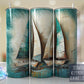 Sailboat in Water Watercolors florals Tumbler Seamless Gift - Skinny 20oz Tumbler