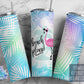 Tropical Beach Please Flamingo Tumbler Seamless Gift - Skinny 20oz Tumbler