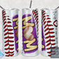 My Heart is on that field Baseball Mom Purple Tumbler Seamless Gift - Skinny 20oz Tumbler