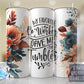 My Favorite co-Worker Gave Me This Tumbler, Teals Florals- Skinny 20oz Tumbler