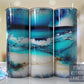 Beach Tumbler, Blue Agate Alcohol Ink Gold, Gift for Housewarming,   - Skinny 20oz Tumbler