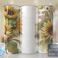 Sunflower Tumbler Wrap with Name, Add Your Own Text  Seamless Gift for her, Travel Tumbler- Skinny 20oz Tumbler