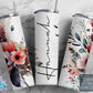 Floral Tumbler, Add Your Own Name Colorful Boho Flowers, Seamless Gift for her, Travel Tumbler- Skinny 20oz Tumbler