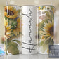 Sunflower Tumbler Wrap with Name, Add Your Own Text  Seamless Gift for her, Travel Tumbler- Skinny 20oz Tumbler