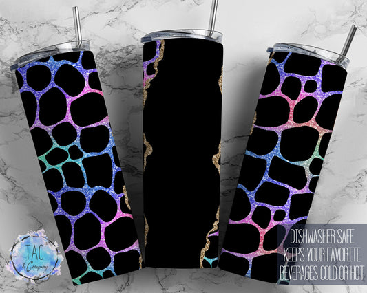 Bright Giraffe Blackout Watercolor Seamless Gift - Skinny 20oz Tumbler