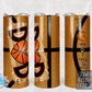 My Heart is on that Court Basketball Dad Tumbler Gift for him  - Skinny 20oz Tumbler
