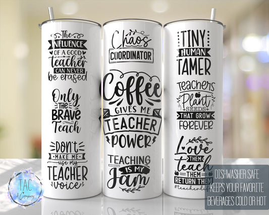 Funny Teacher Appreciation,Teacher Power,  Gift For Teacher 20oz Skinny Tumbler-Free Shipping