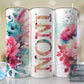 Noni Hot Pink Floral Full Wrap -20oz or 30oz Skinny Tumblers w/ Lid and Metal Straw