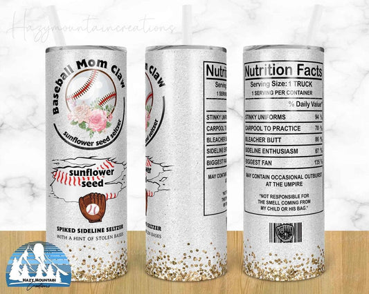 Baseball Seeds  - 20oz or 30oz Skinny Tumblers w/ Lid and Metal Straw