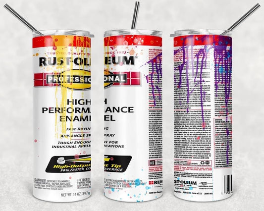 Paint Drip Can - 20oz or 30oz Skinny Tumblers w/ Lid and Metal Straw