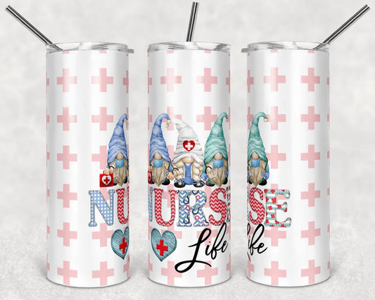 Nurse - 20oz or 30oz Skinny Tumblers w/ Lid and Metal Straw