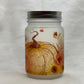 Frosted Mason Jar with lid and straw - Pumpkin Fall