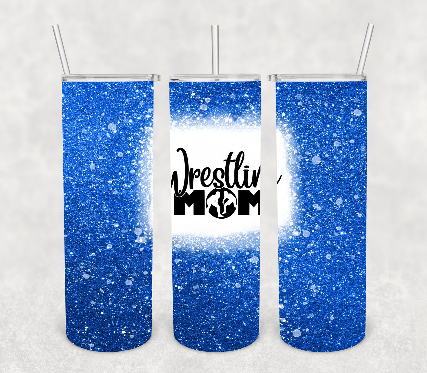 Wrestling Mom - 20 oz or 30oz Skinny Tumblers w/ Lid and Metal Straw